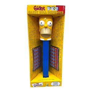 Giant Homer Simpson PEZ Candy Roll Dispenser 12 Candy Roll Vintage New Old Stock